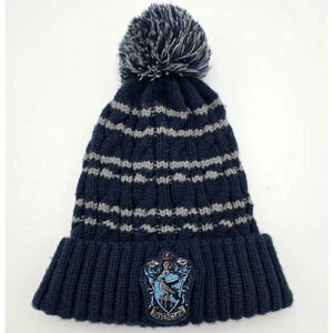 Harry Potter Ravenclaw Beanie Hat Pom Pom Blue Wizarding World Knit Cap Adult
